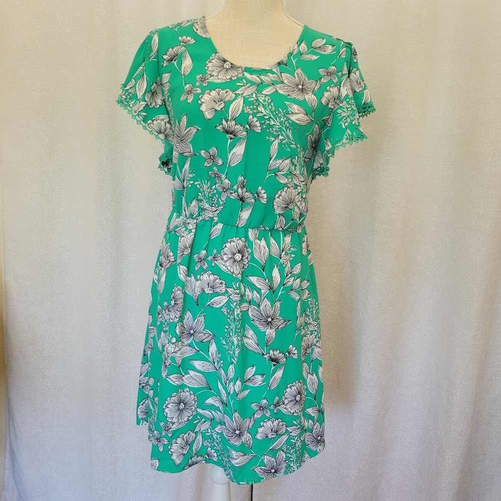 NWT- A New Day Green Floral Dress